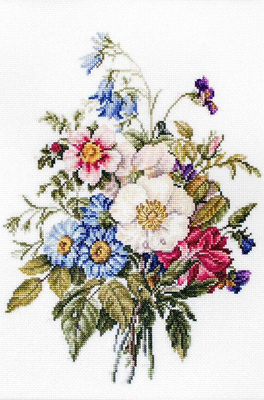 Cross Stitch Kit Luca-S - Summer flower bouquet, BU4004 - Luca-S Cross Stitch Kits