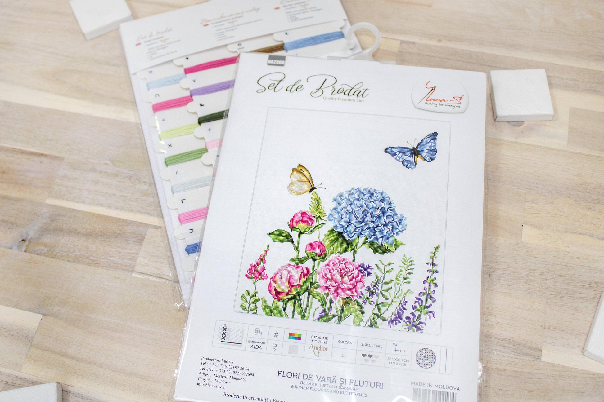 Cross Stitch Kit Luca-S - Summer Flowers and Butterflies - Luca-S Cross Stitch Kits