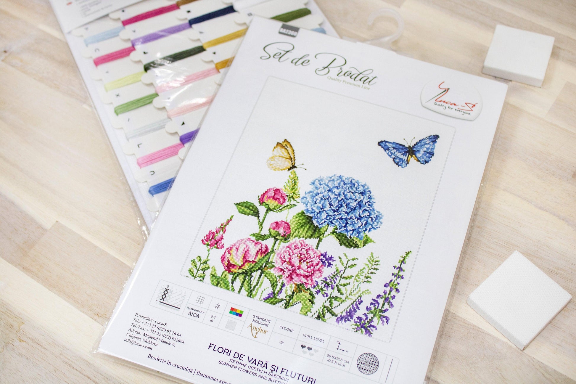 Cross Stitch Kit Luca-S - Summer Flowers and Butterflies - Luca-S Cross Stitch Kits