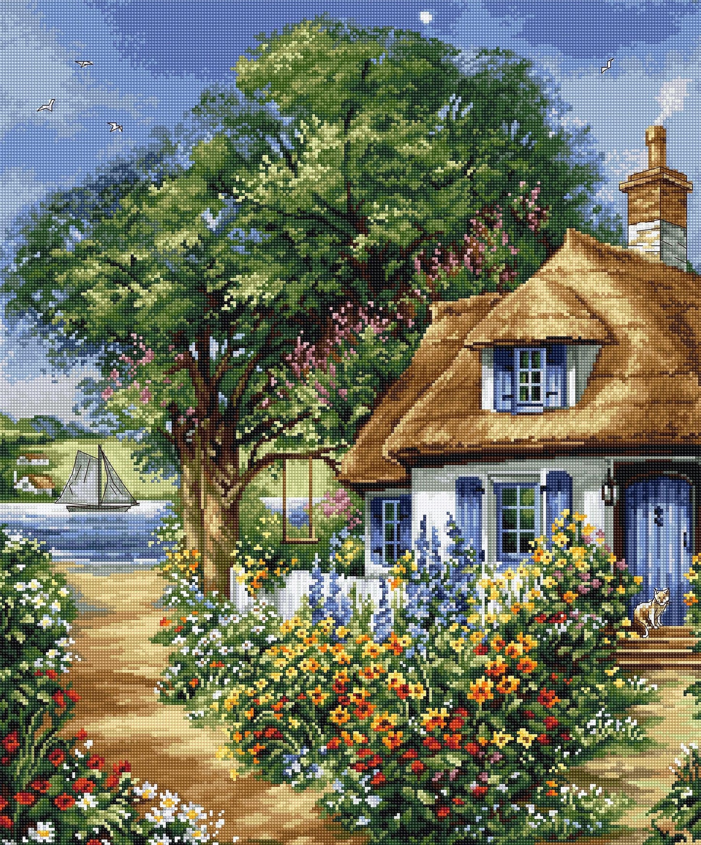 Cross Stitch Kit Luca-S - Summer landscape, BU5000 - Luca-S Cross Stitch Kits