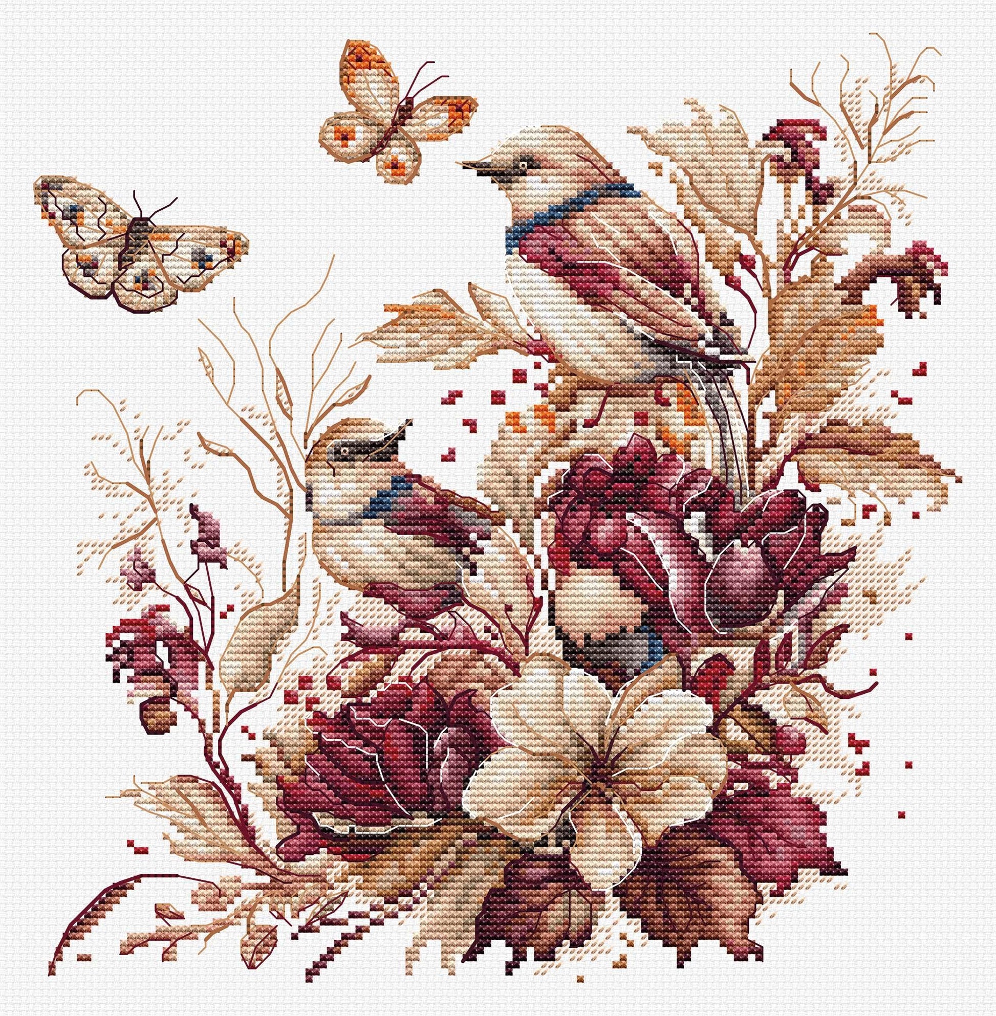 Cross Stitch Kit Luca-S - The Birds-Autumn, B2419 - Luca-S Cross Stitch Kits