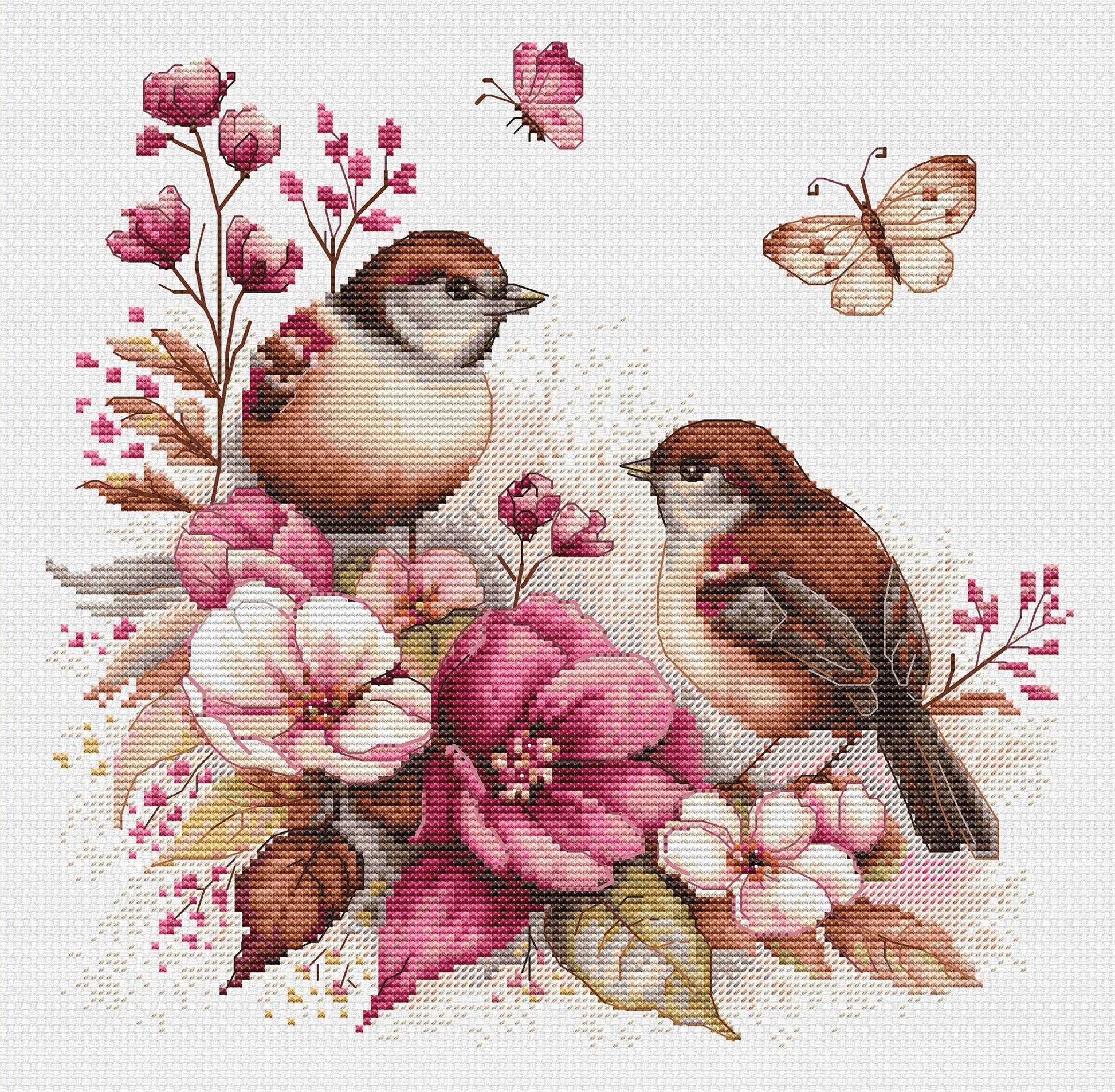 Cross Stitch Kit Luca-S - The Birds- Spring, B2420 - Luca-S Cross Stitch Kits