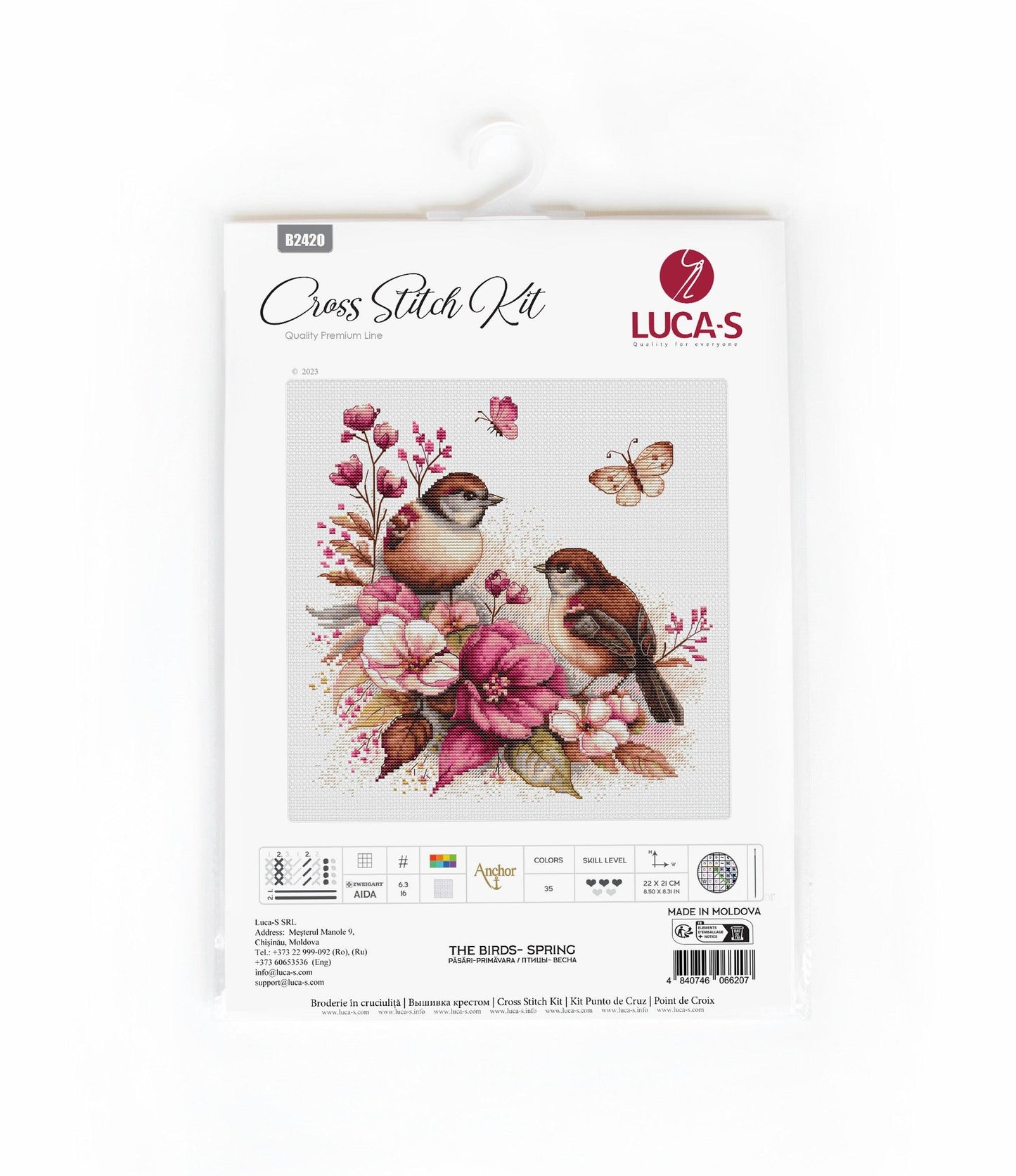 Cross Stitch Kit Luca-S - The Birds- Spring, B2420 - Luca-S Cross Stitch Kits