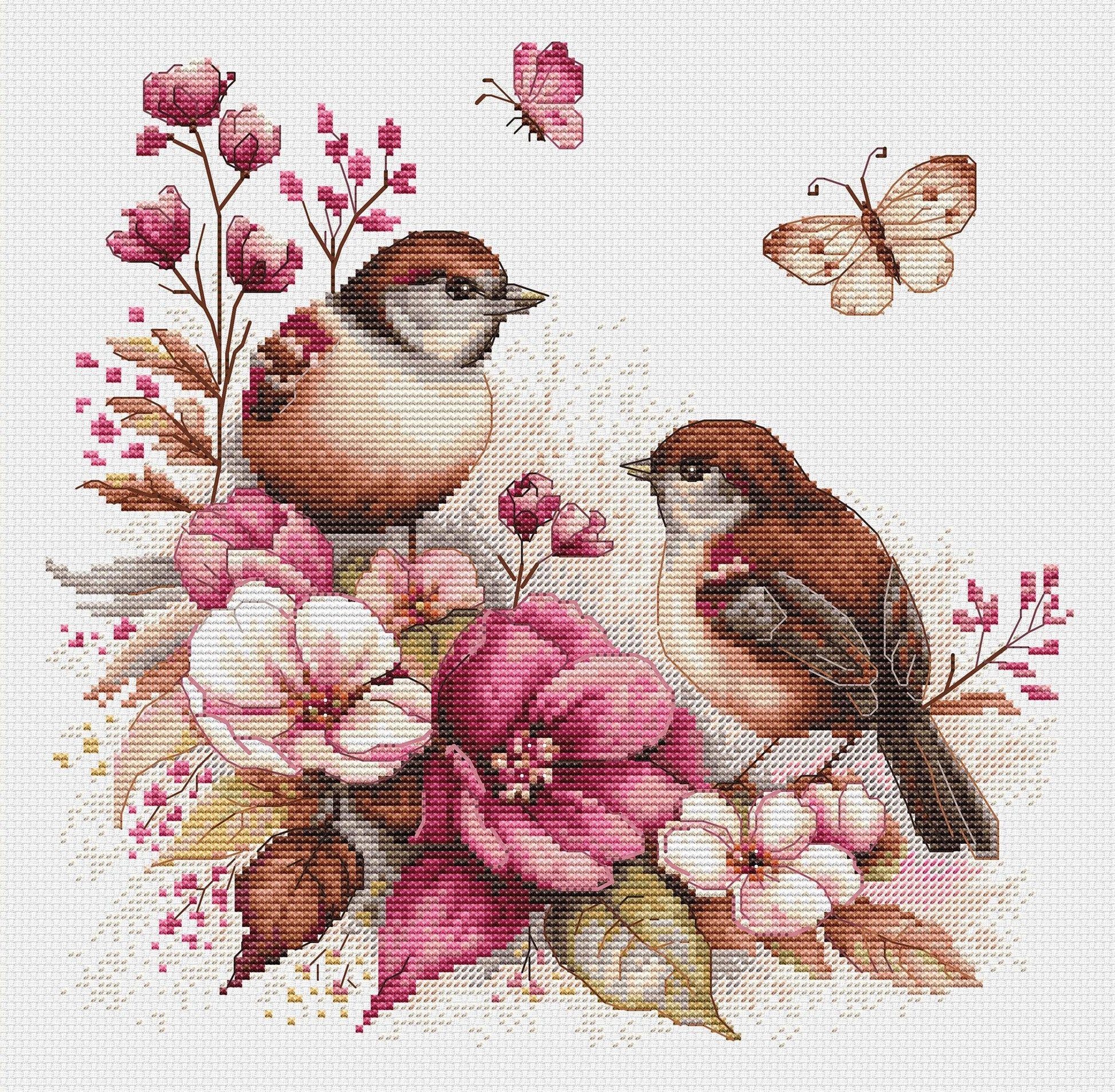 Cross Stitch Kit Luca-S - The Birds- Spring, B2420 - Luca-S Cross Stitch Kits