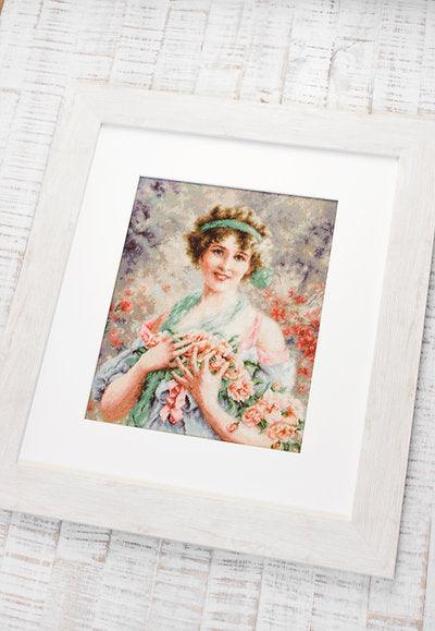 Cross Stitch Kit Luca-S - The girl with the roses, B553 - Luca-S