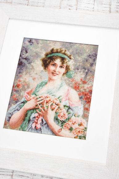 Cross Stitch Kit Luca-S - The girl with the roses, B553 - Luca-S