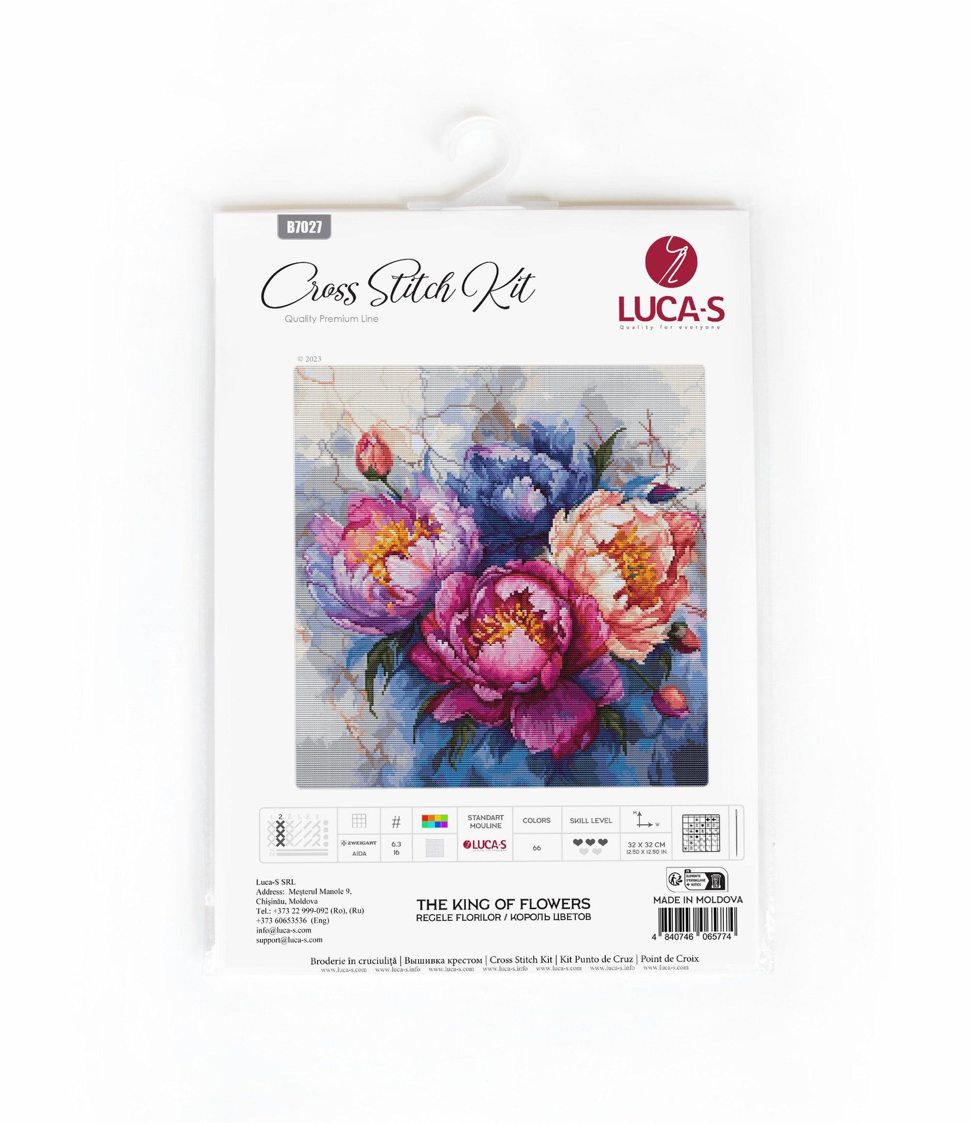 Cross Stitch Kit Luca-S - The King of Flowers, B7027 - Luca-S Cross Stitch Kits