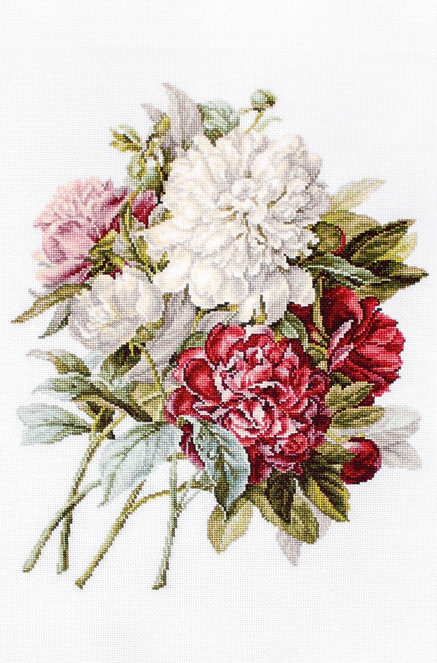 Cross Stitch Kit Luca-S - The Peonies, B2355 - Luca-S