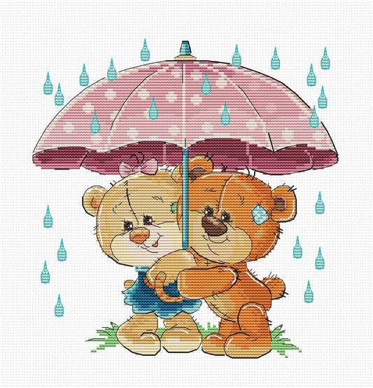 Cross Stitch Kit Luca-S - Under Umbrella, B1178 - Luca-S Cross Stitch Kits