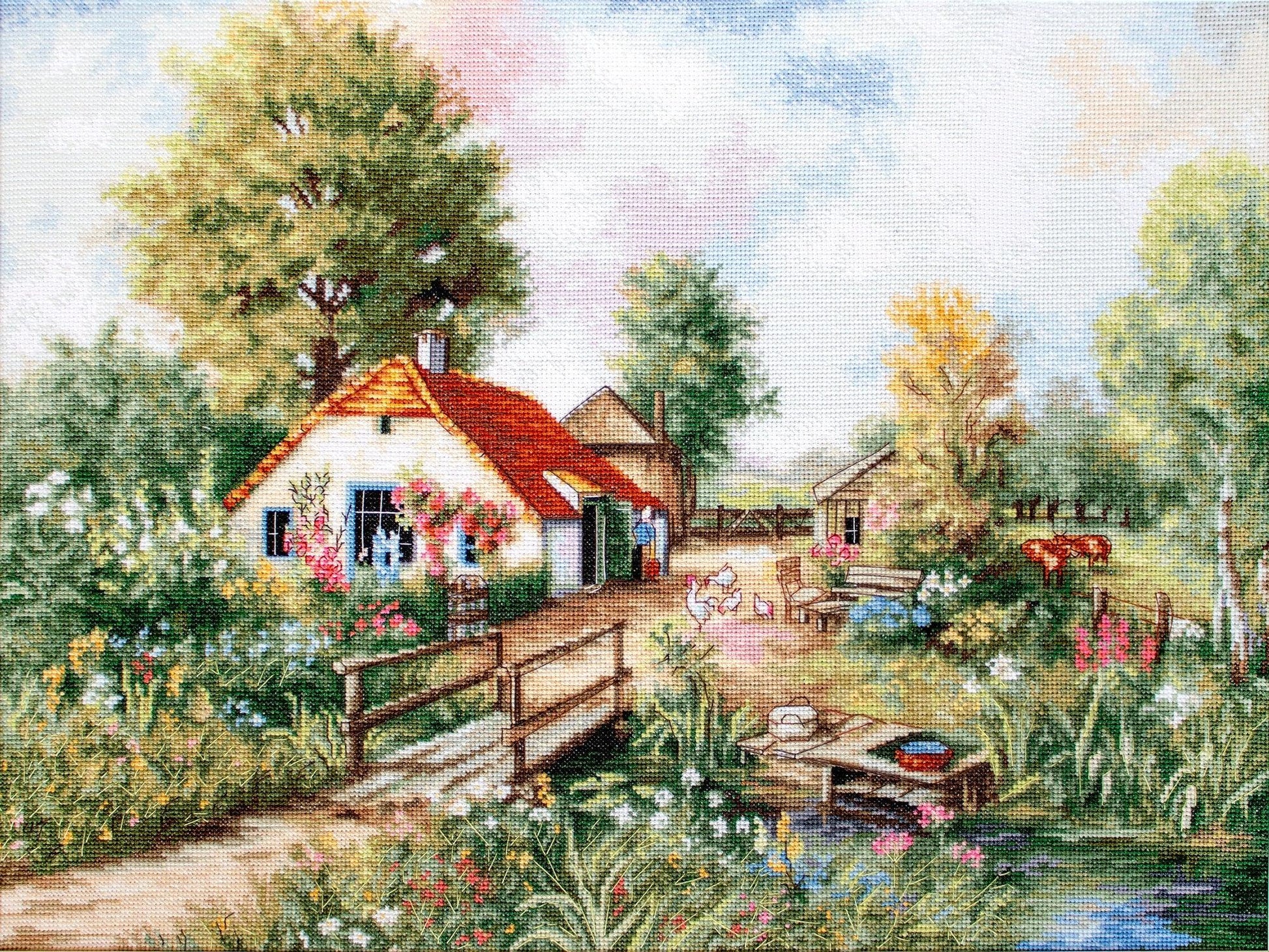 Cross Stitch Kit Luca-S - Village landscape, BU4011 - Luca-S Cross Stitch Kits