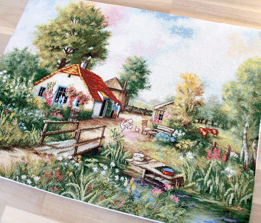 Cross Stitch Kit Luca-S - Village landscape, BU4011 - Luca-S Cross Stitch Kits