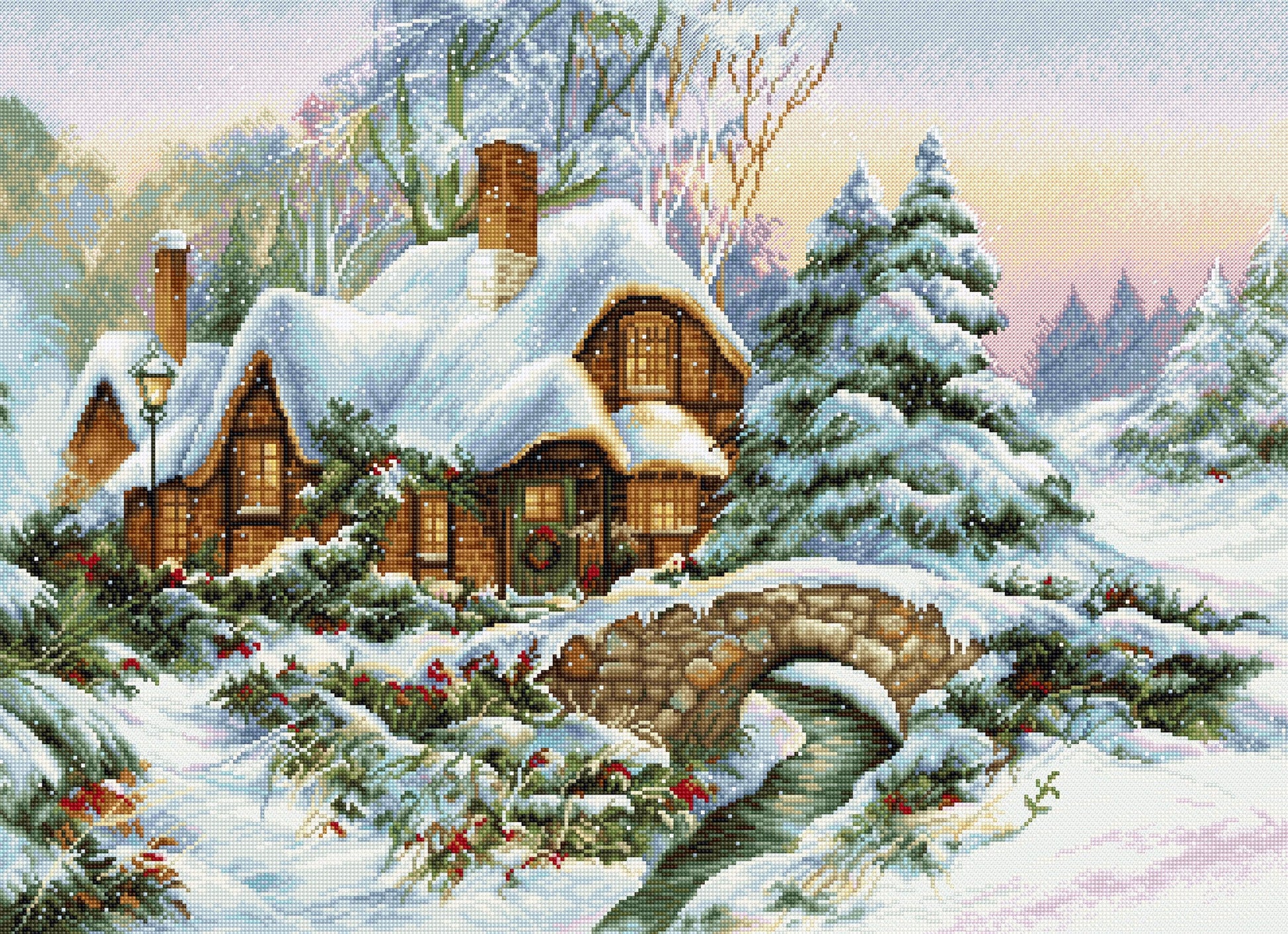 Cross Stitch Kit Luca-S - Winter landscape BU5001 - Luca-S Cross Stitch Kits