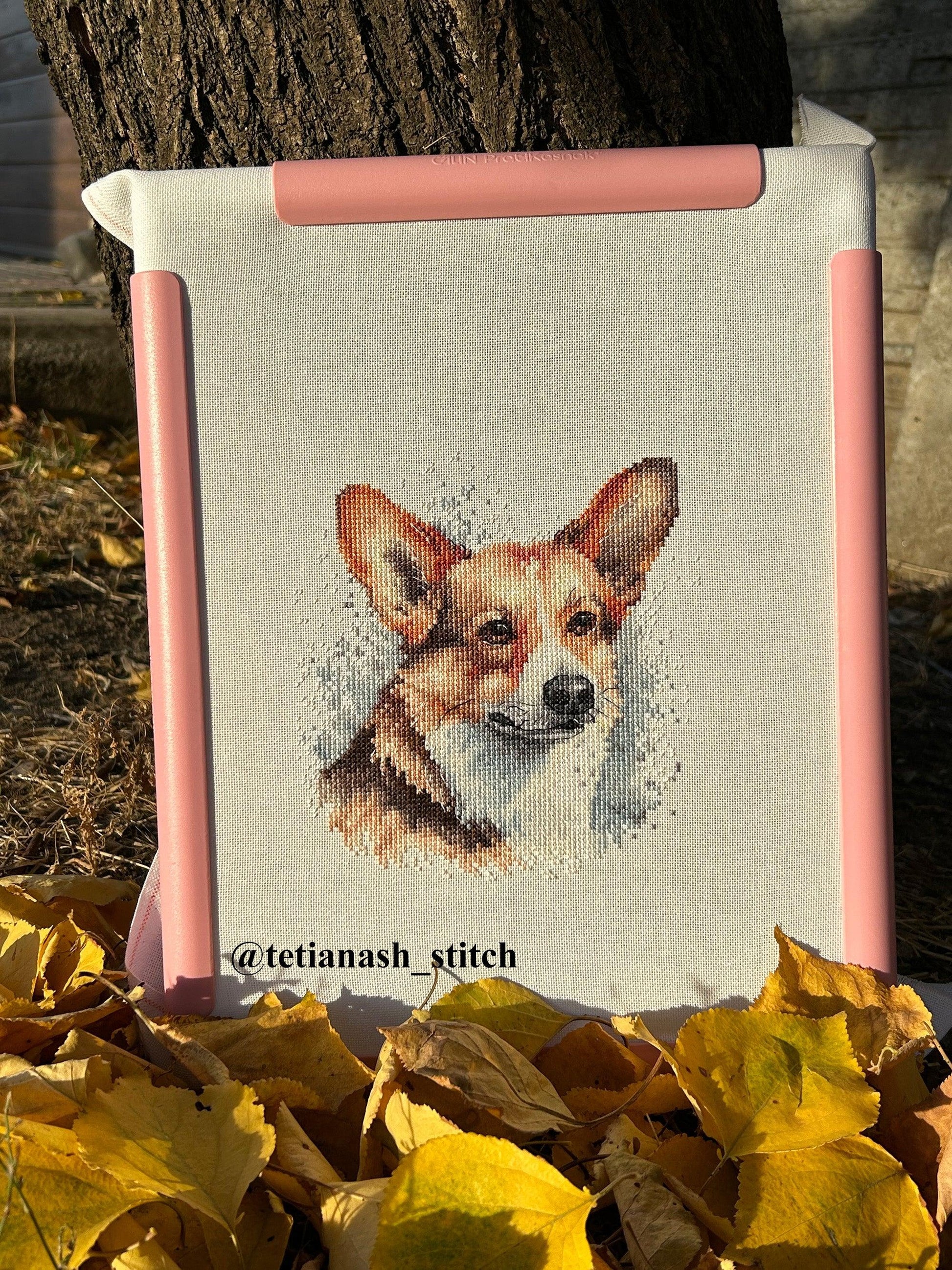 Cross Stitch Kit with Hoop Included Luca-S - BC212, Welsh Corgi - Luca-S Cross Stitch Kits