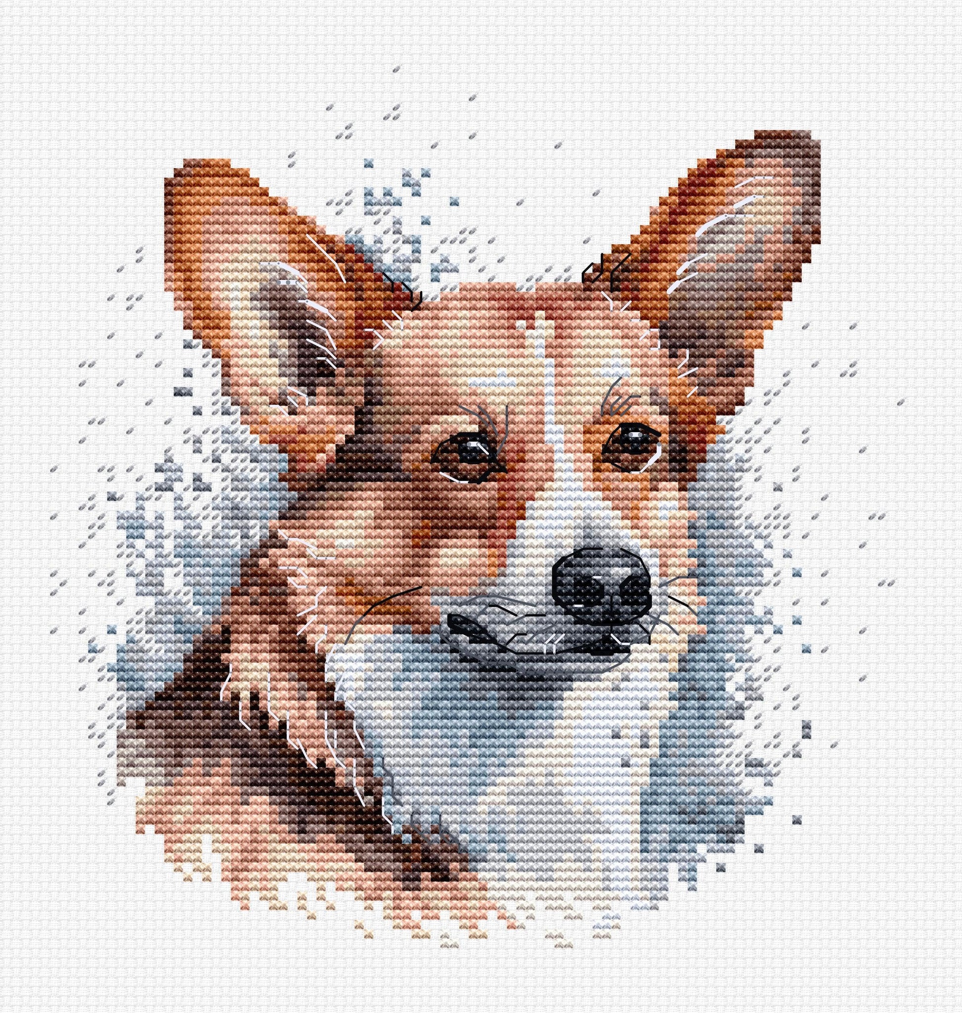 Cross Stitch Kit with Hoop Included Luca-S - BC212, Welsh Corgi - Luca-S Cross Stitch Kits