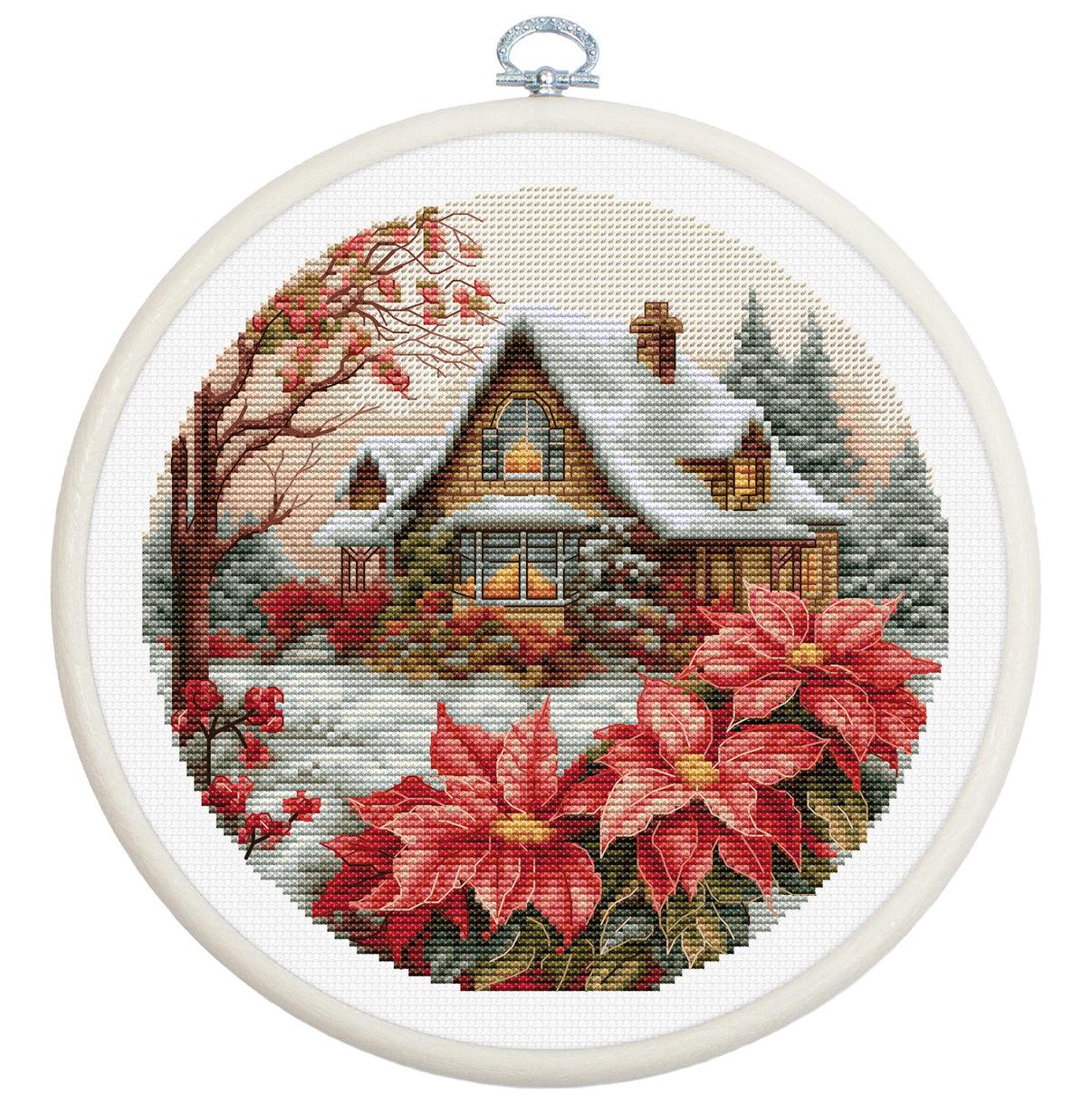 Cross Stitch Kit with Hoop Included Luca-S - Little House in The Forest, BC227 - Luca-S Cross Stitch Kits