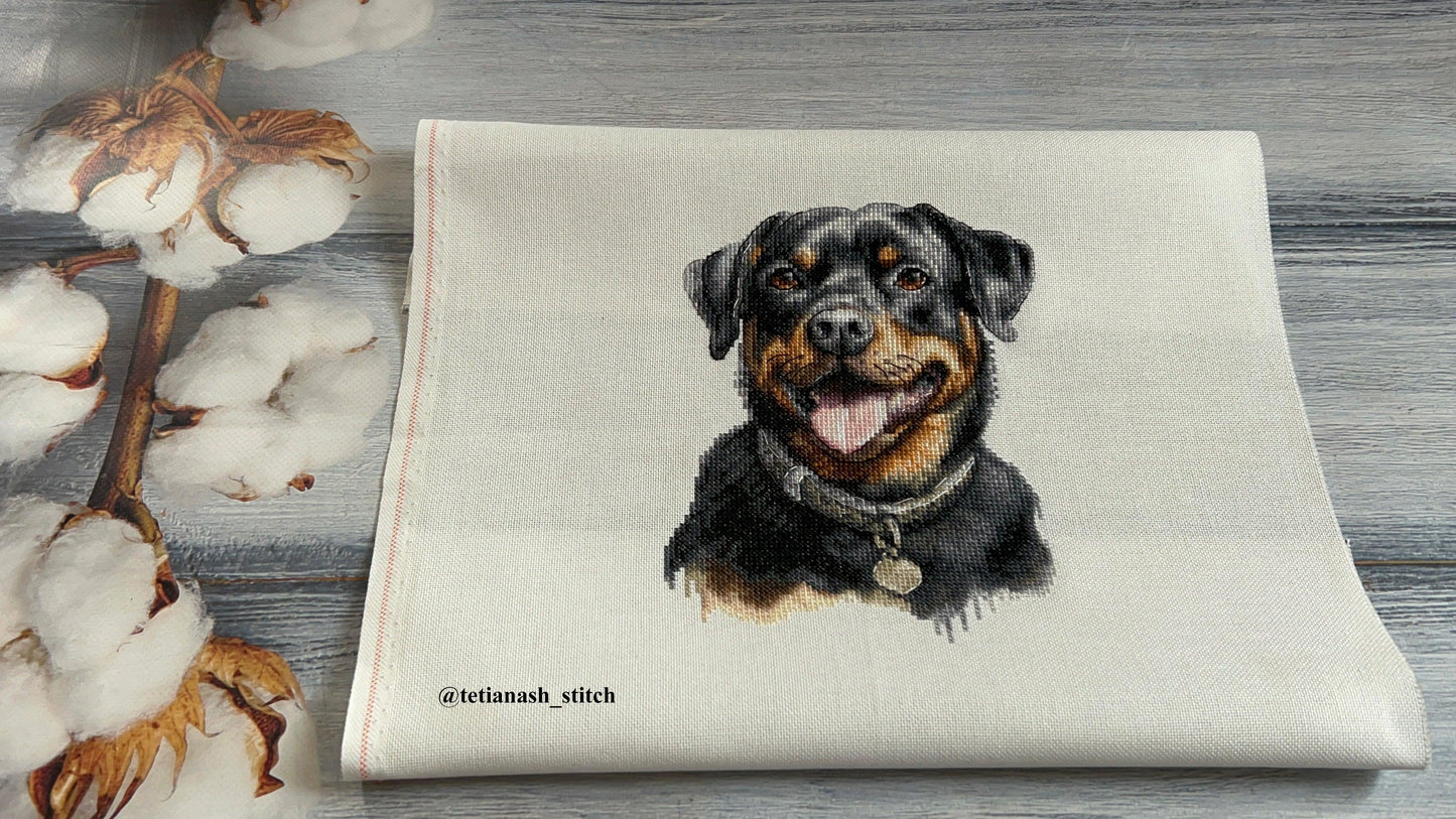 Cross Stitch Kit with Hoop Included Luca-S - Rottweiler, BC229 - Luca-S Cross Stitch Kits