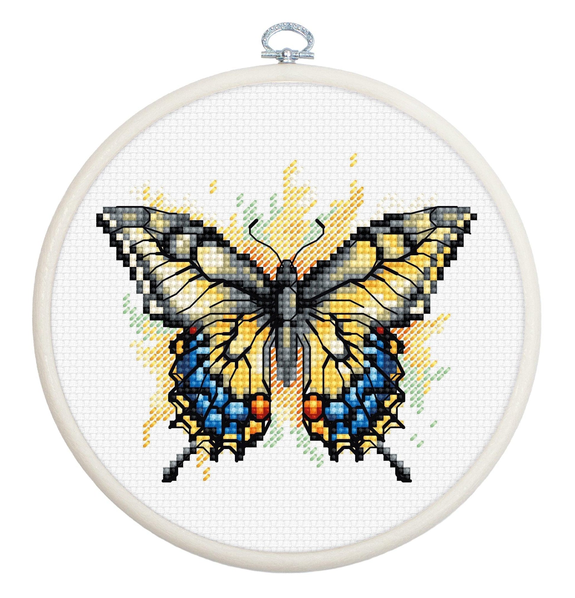 Cross Stitch Kit with Hoop Included Luca-S - Swallowtail Butterfly, BC101 - Luca-S Cross Stitch Kits