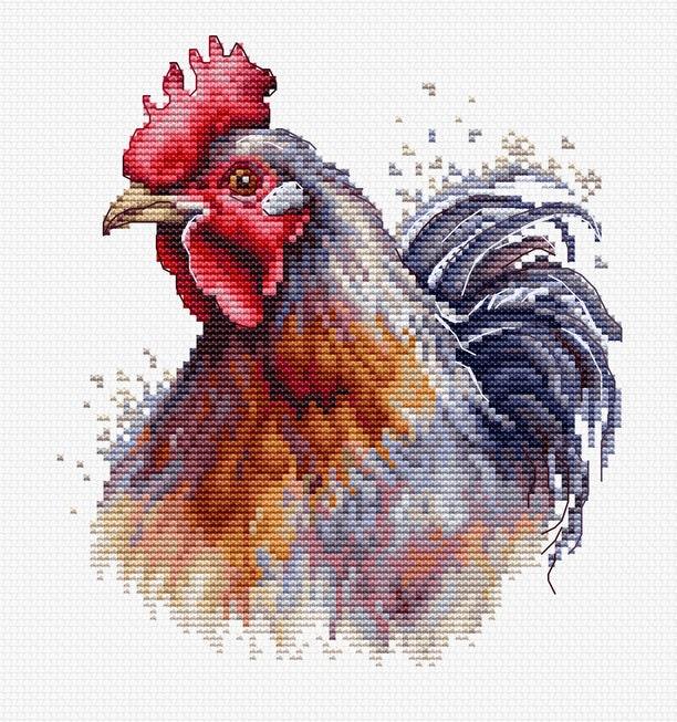 Cross Stitch Kit with Hoop Included Luca-S - The Cock, BC217