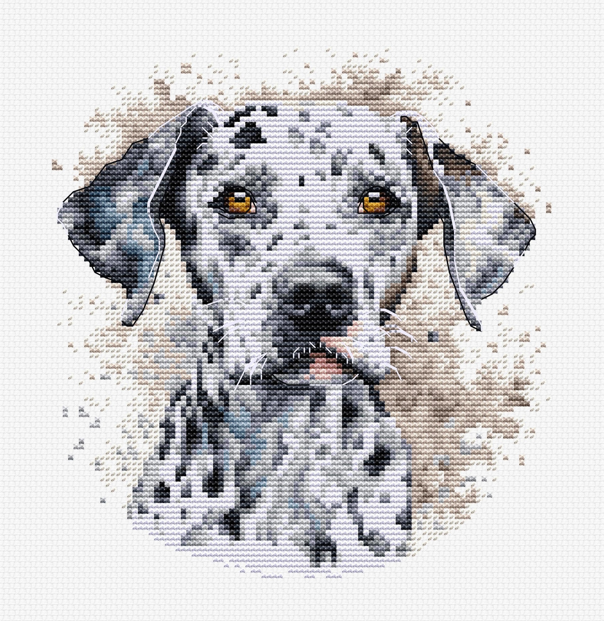 Cross Stitch Kit with Hoop Included Luca-S - The Dalmatian, BC208 - Luca-S Cross Stitch Kits