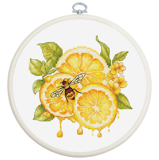 Cross Stitch Kit with Hoop Included Luca-S - The Lemon Juice, BC234 - Luca-S Cross Stitch Kits