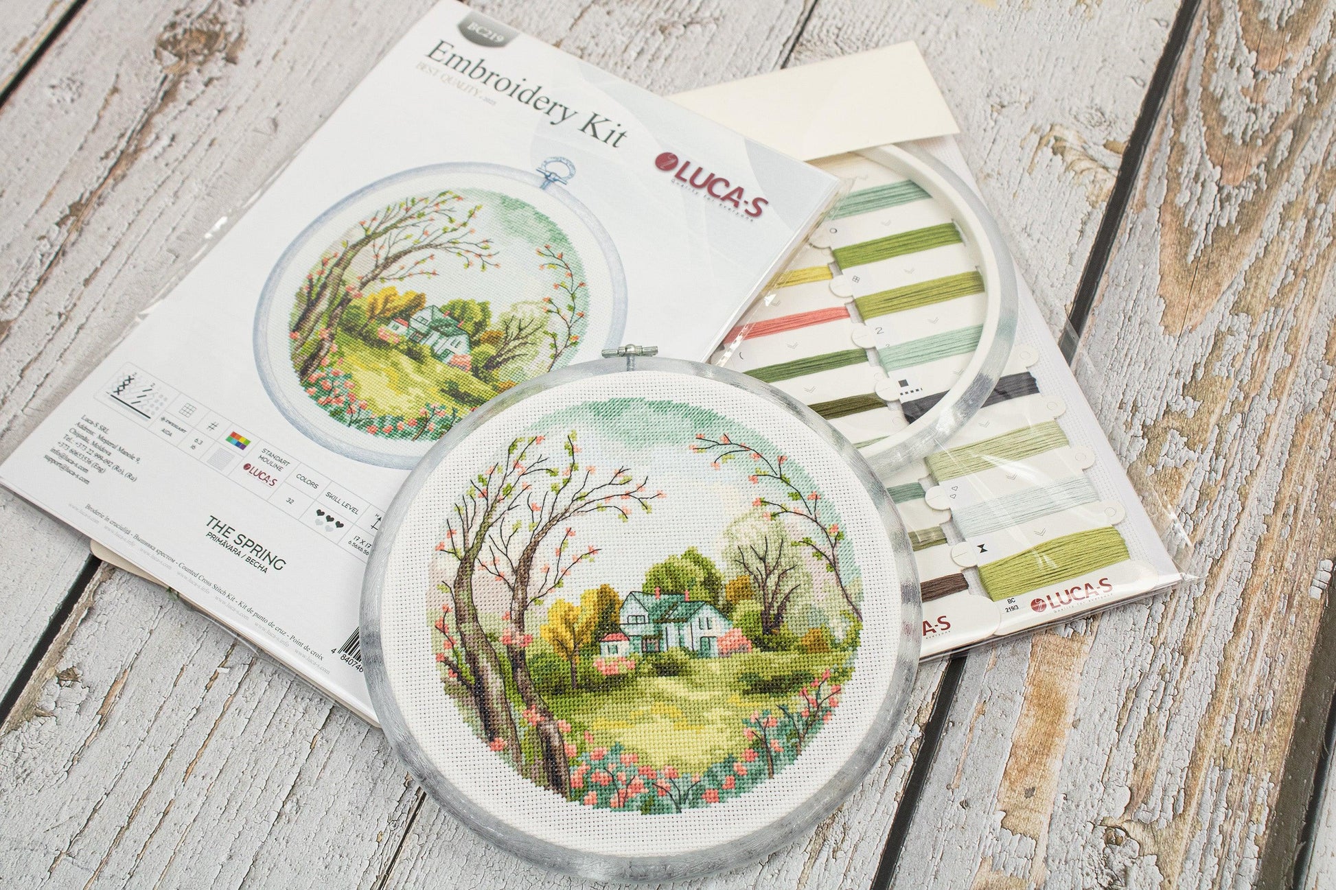 Cross Stitch Kit with Hoop Included Luca-S - The Spring, BC219 - Luca-S Cross Stitch Kits