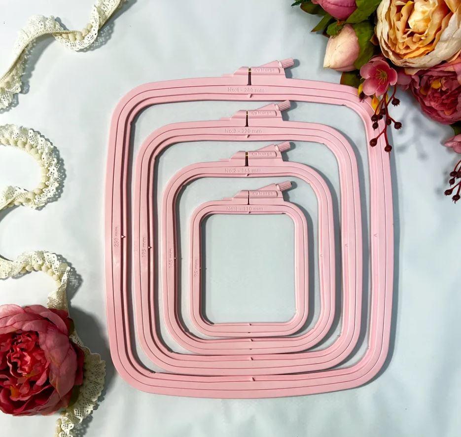 Cross Stitch Square Hoop, Pink - Nurge Embroidery Hoop - Luca-S Hoops