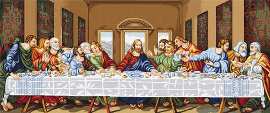 Il kit completo da ricamo mezzo punto Luca-S G407 L’Ultima Cena (The Last Supper), Gesù e i dodici apostoli