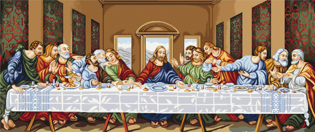 Il kit completo da ricamo mezzo punto Luca-S G407 L’Ultima Cena (The Last Supper), Gesù e i dodici apostoli
