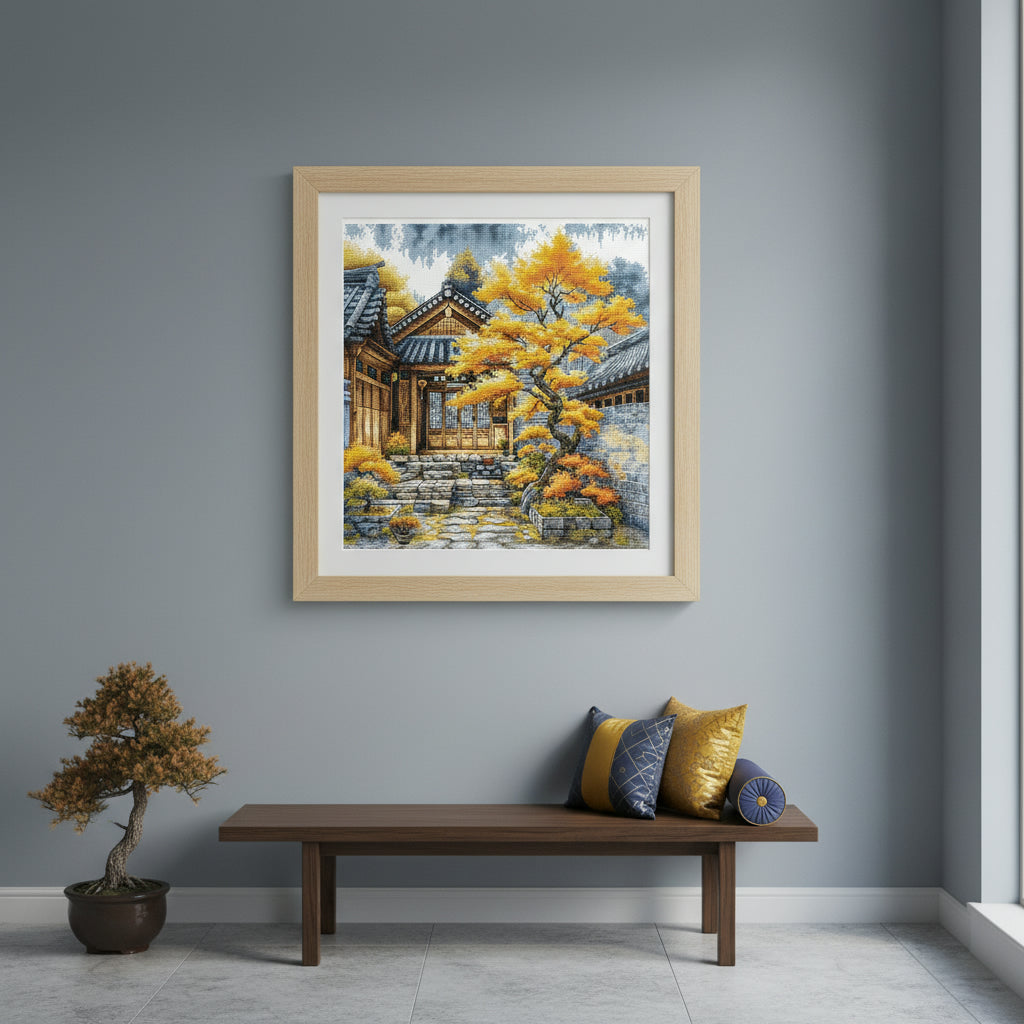P118 AVA – Alberi dorati, dettaglio kit ricamo 2