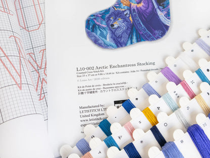 L10-002 Letistitch Arctic Enchantress Stocking – schema e filati del kit punto croce