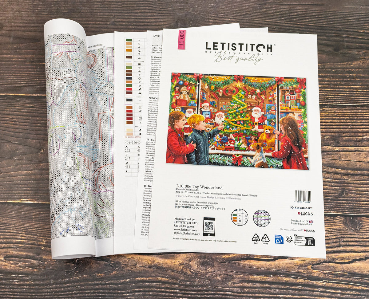 L10-006 Letistitch Toy Wonderland – confezione del kit punto croce con schema