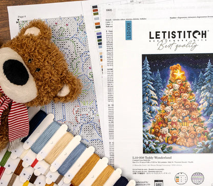 L10-008 Letistitch Teddy Wonderland – confezione del kit con orsetto e filati