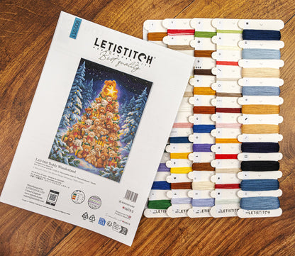 L10-008 Letistitch Teddy Wonderland – confezione del kit con filati mouliné inclusi
