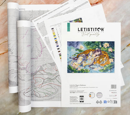 L10-014 Letistitch Tiger’s Embrace – confezione del kit punto croce con schema