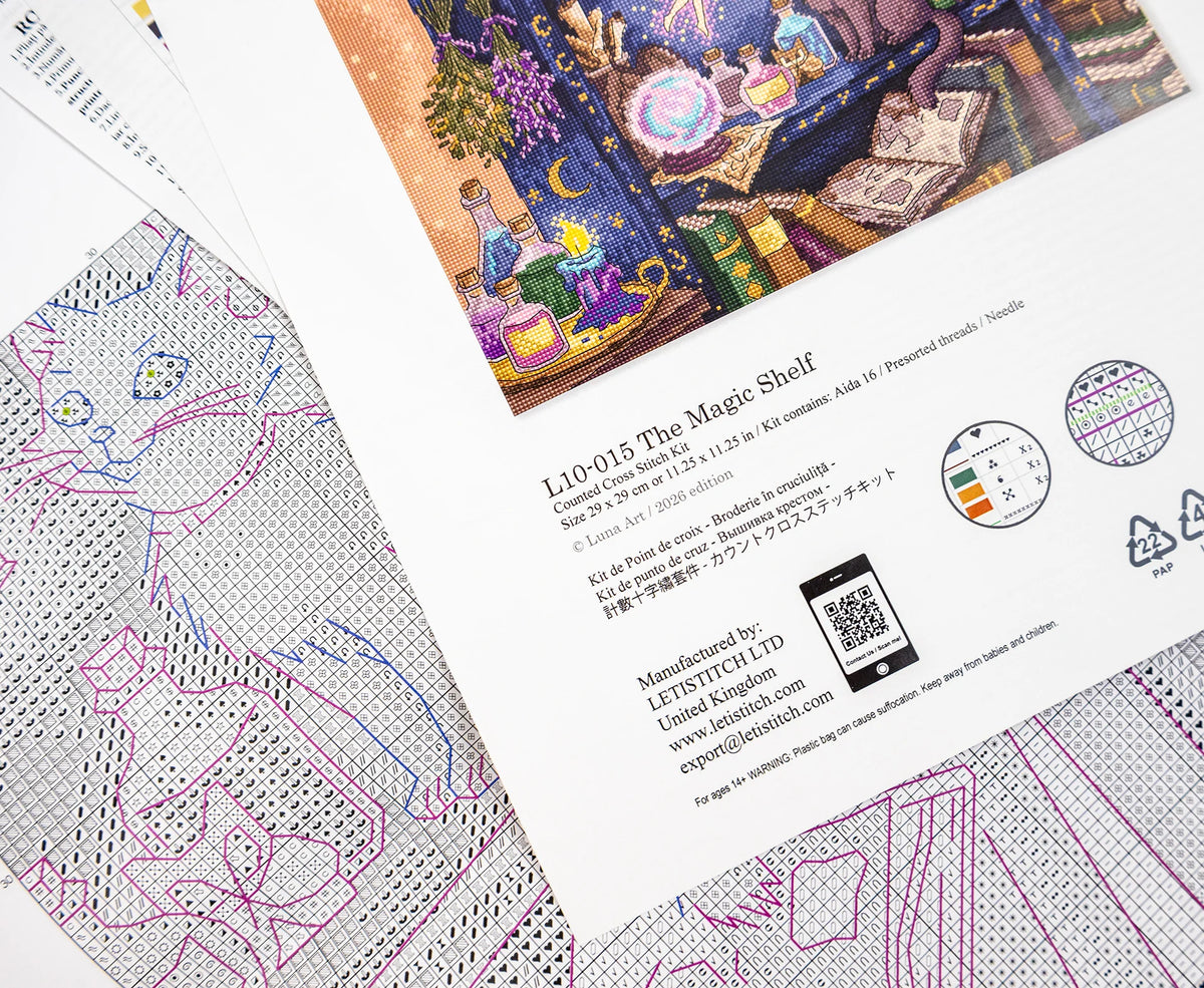 L10-015 Letistitch The Magic Shelf – confezione del kit punto croce con schema