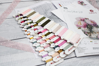 Luca-S B7028 cross stitch kit with colorful embroidery threads and materials
