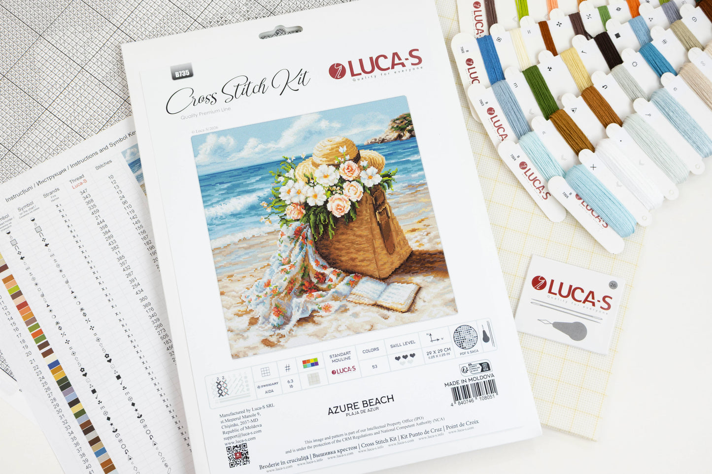 B735 Kit punto croce Luca-S – Azure Beach