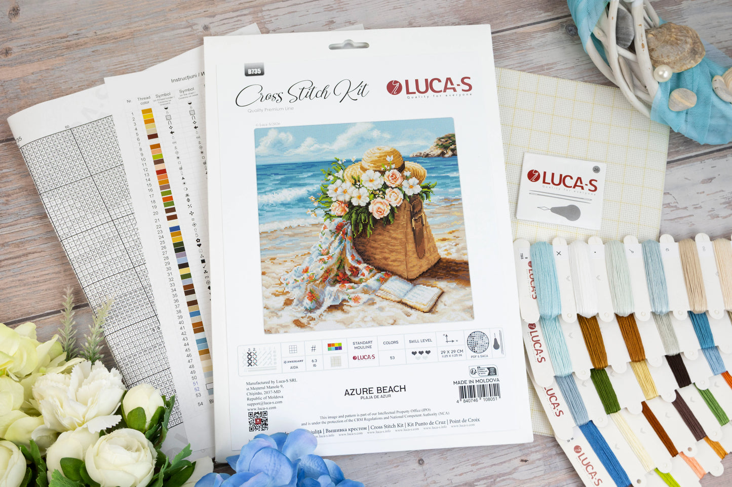 B735 Kit punto croce Luca-S – Azure Beach