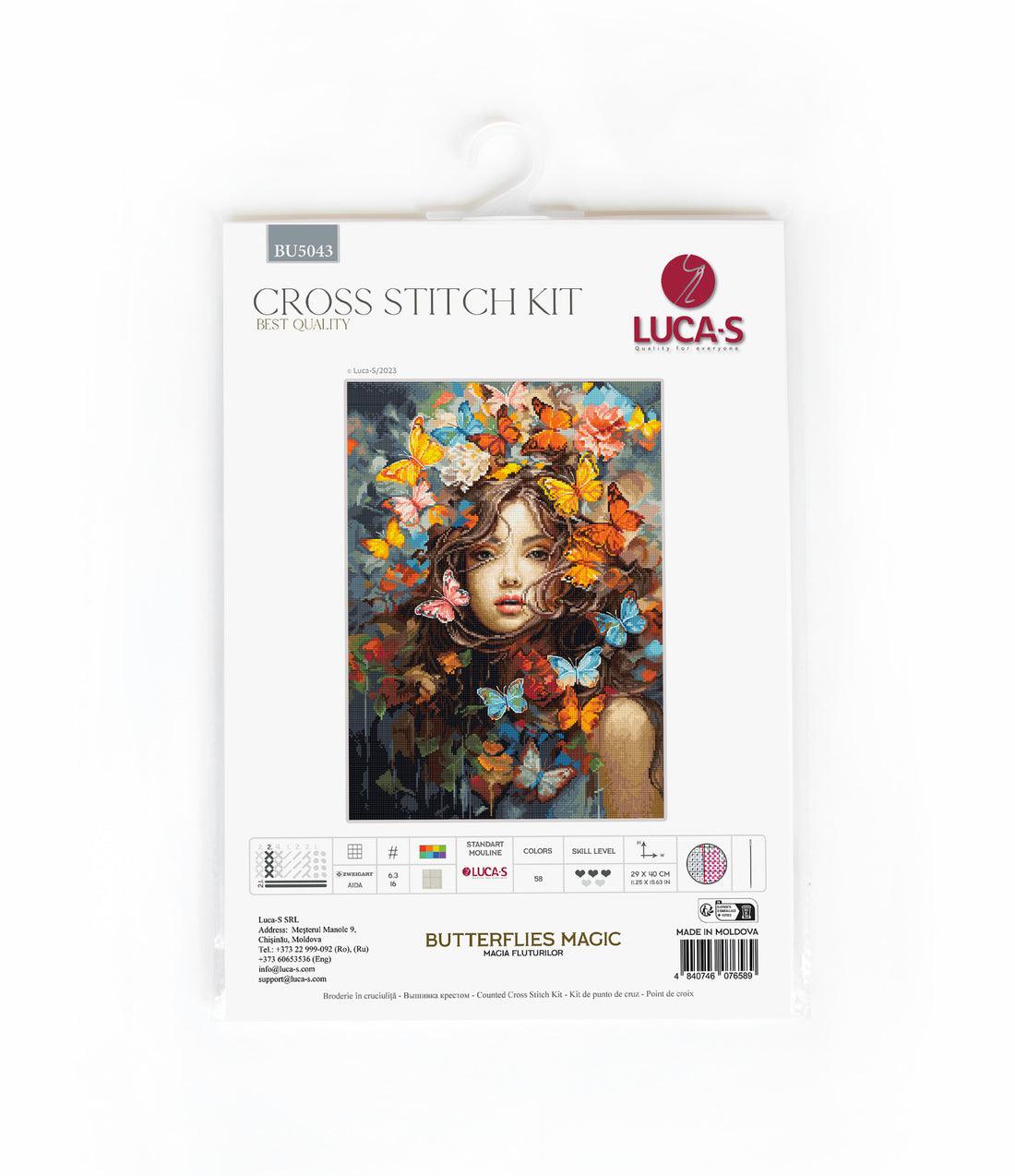 Luca-S Butterflies Magic BU5043 embroidery kit package
