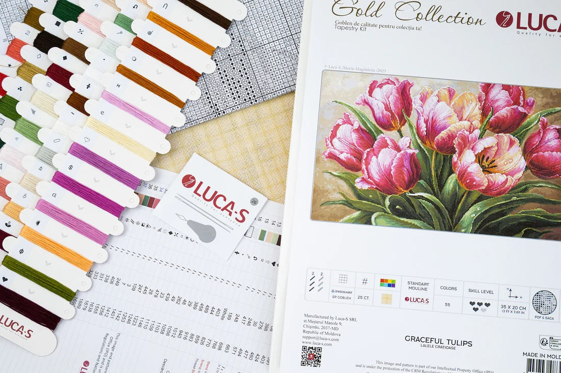 Luca-S G718 petit point embroidery kit threads chart and canvas
