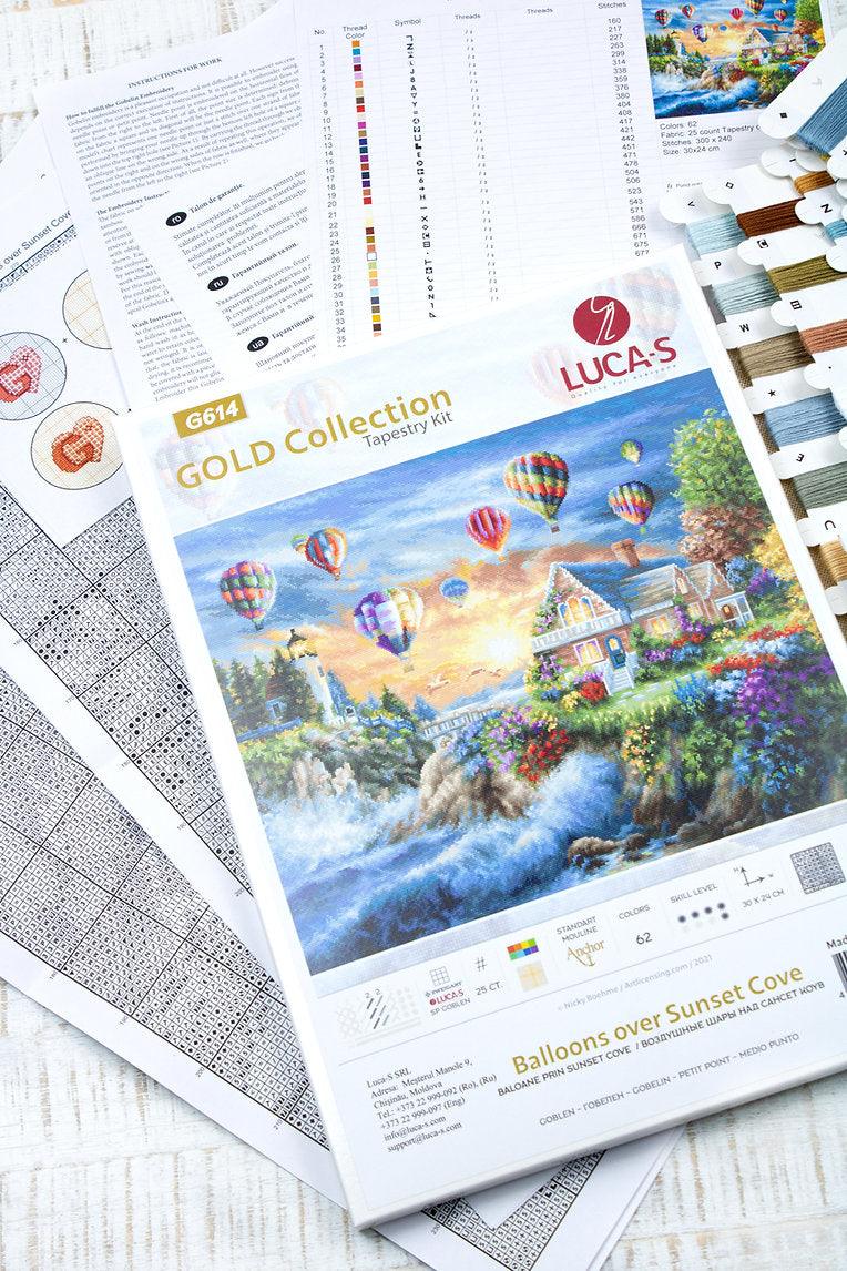 Tapestry Kit Luca-S - Balloons over Sunset Cove - HobbyJobby