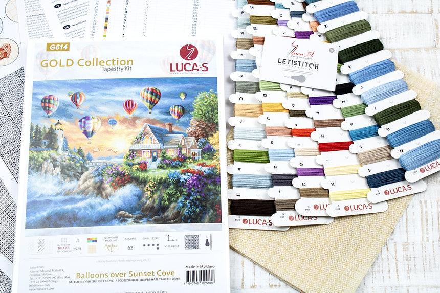 Tapestry Kit Luca-S - Balloons over Sunset Cove - HobbyJobby