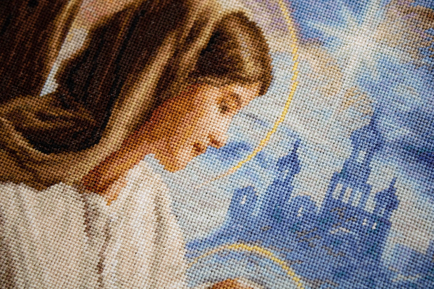 Petit Point Kit Luca-S - Saint Mary and The Child, GOLD Collection, G617 - Luca-S Petit Point Kits