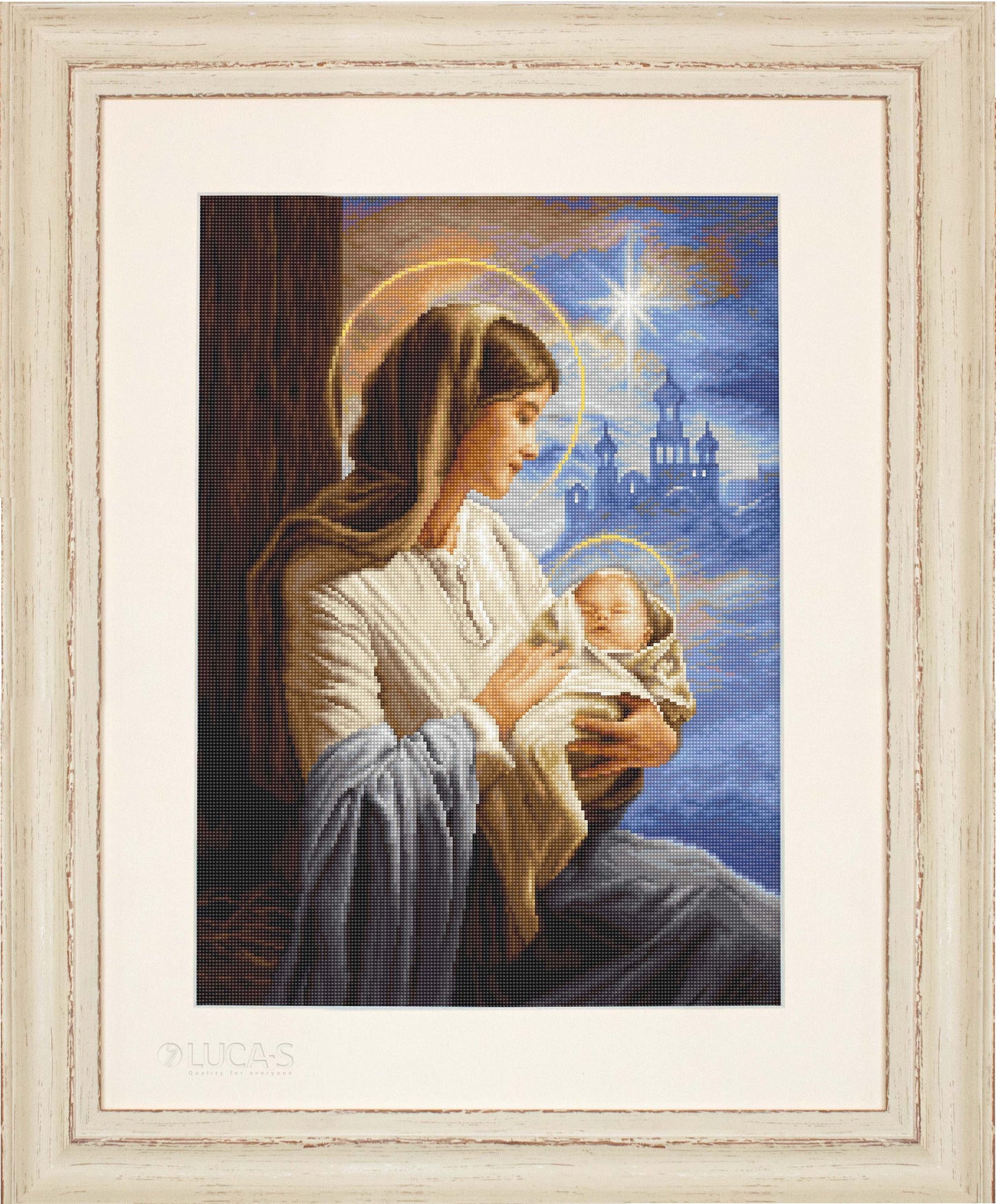 Petit Point Kit Luca-S - Saint Mary and The Child, GOLD Collection, G617 - Luca-S Petit Point Kits