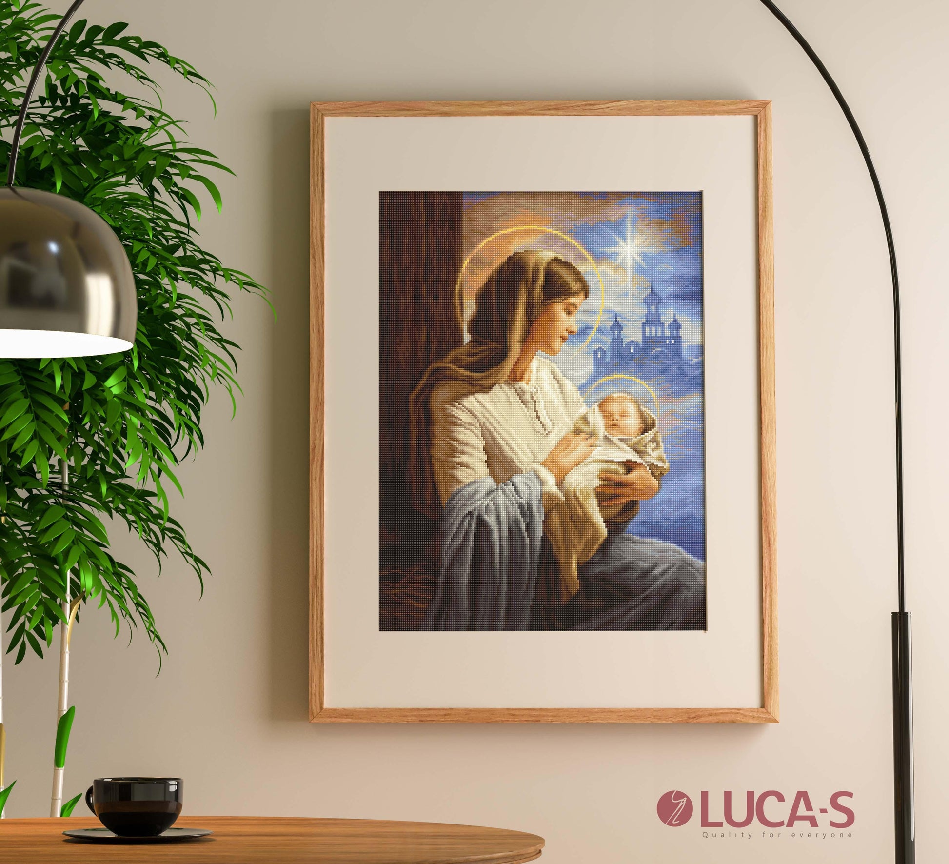 Petit Point Kit Luca-S - Saint Mary and The Child, GOLD Collection, G617 - Luca-S Petit Point Kits