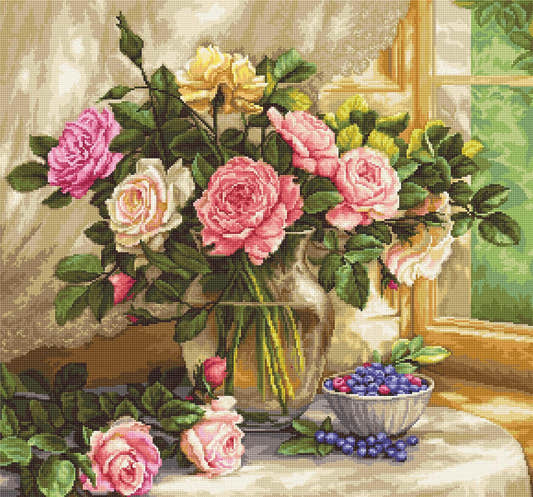 Petit Point Kit Luca-S - Still Life with Blueberries, G588 - Luca-S Petit Point Kits