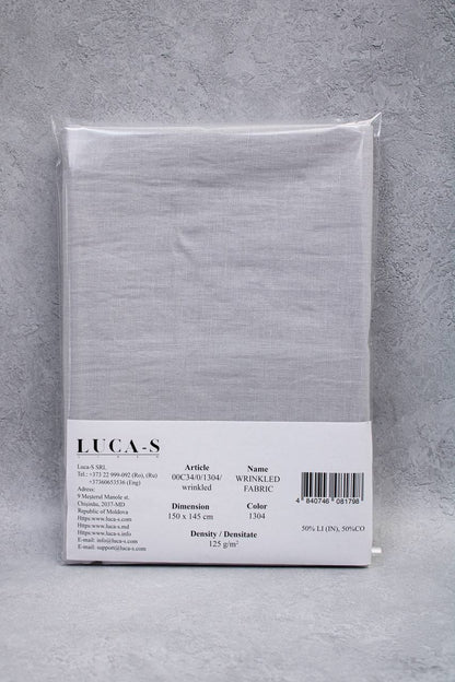 Tessuto Luca-S Naturale Puro Lino Stropicciato Colore Grigio