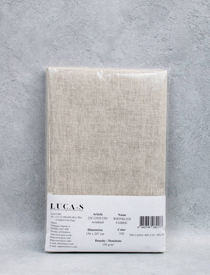 Tessuto Luca-S Naturale Puro Lino Stropicciato Colore Rustico