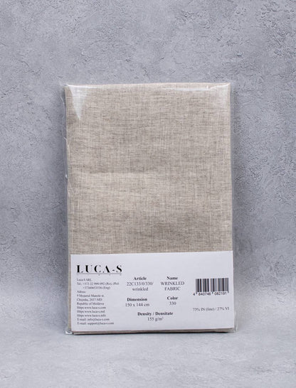 Tessuto Luca-S Puro Lino Naturale Stropicciato Colore Grigio Chiaro