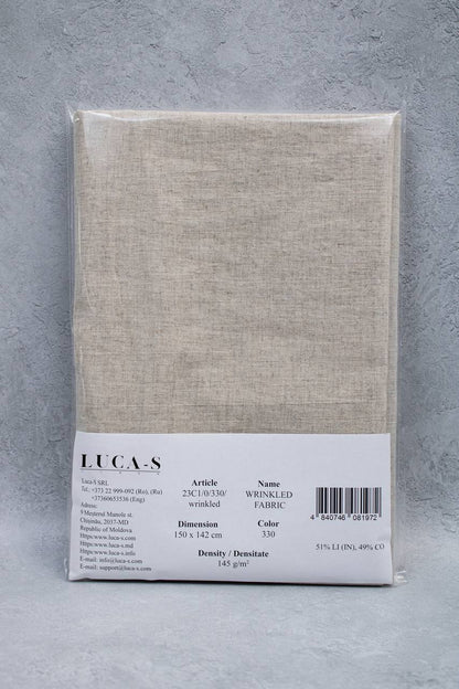 Tessuto Luca-S Naturale Puro Lino Stropicciato Colore Rustico